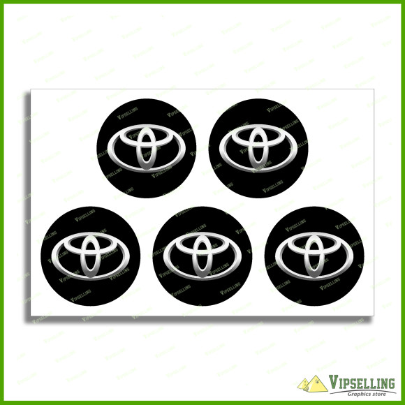 TOYOTA Logo Racing Center Caps LAMINATED Vinyl Decals Stickers Kit Any Size x5 pcs TRD