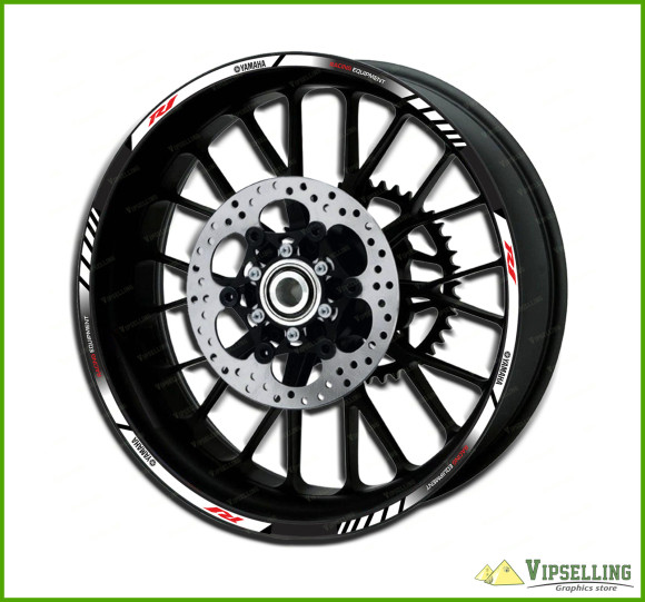 YAMAHA R1 Racing Equipment Bike Wheel Laminated Stripes Decals Stickers YAMAHA R1 Racing Equipment Bike Wheel Laminated Stripes Decals Stickers