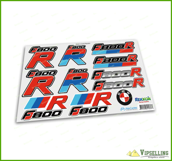 BMW Motorrad Motorsport F800R Red-Grey Big Laminated Decals Stickers Kit