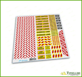 14th Scale Truck Warning Safety Sign Decals Stickers Kit Oversize Wide Load Long Vechicle 1/14