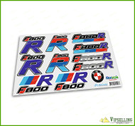 BMW Motorrad Motorsport F800R Blue-Grey Big Laminated Decals Stickers Kit