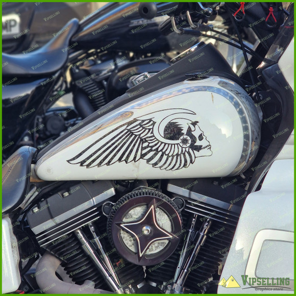 Hells Angels Harley Davidson V-rod Gas Tank Airbox Scull Premium Decals Stickers Kit