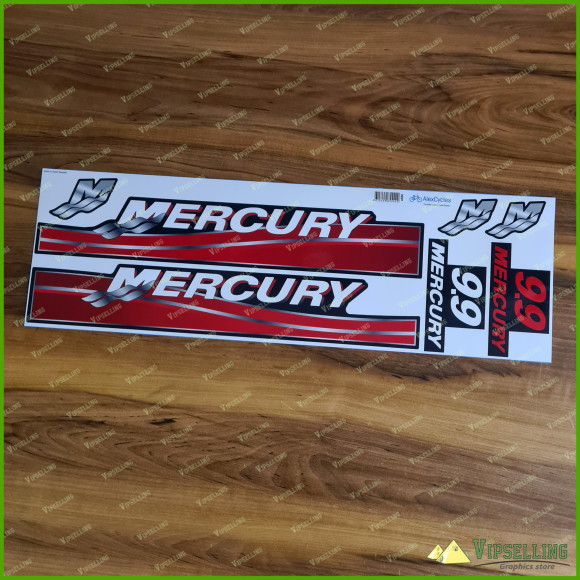 MERCURY Marine 9.9 HP Outboards Motor Red Laminated Decals Stickers Boat Kit MERCURY Marine 9.9 HP Outboards Motor Red Laminated Decals Stickers Boat Kit