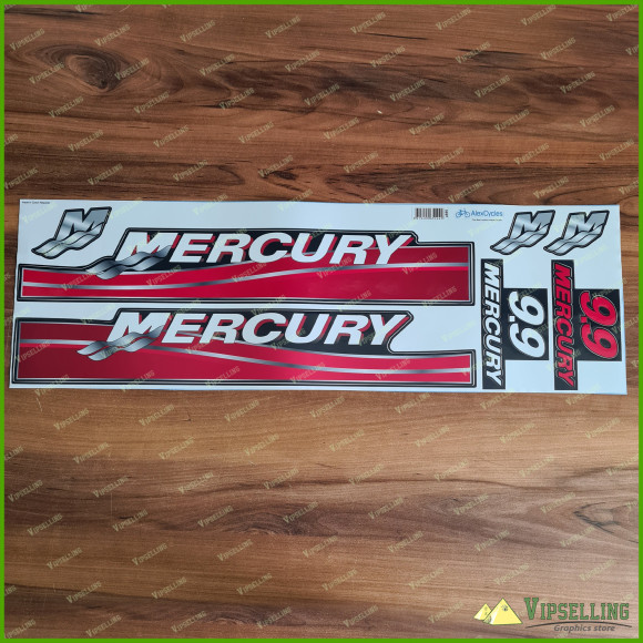 MERCURY Marine 9.9 HP Outboards Motor Red Laminated Decals Stickers Boat Kit MERCURY Marine 9.9 HP Outboards Motor Red Laminated Decals Stickers Boat Kit