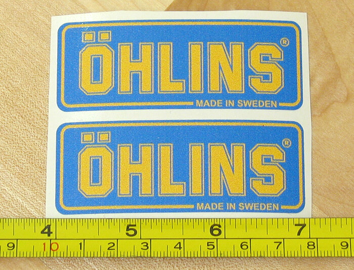 2 Ohlins 9" Decals / Stickers For Forks, Shocks, Steering Damper - TTX, Aprilia, KTM Applications