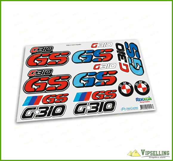 BMW Motorrad Motorsport G310GS Red Big Laminated Decals Stickers Kit