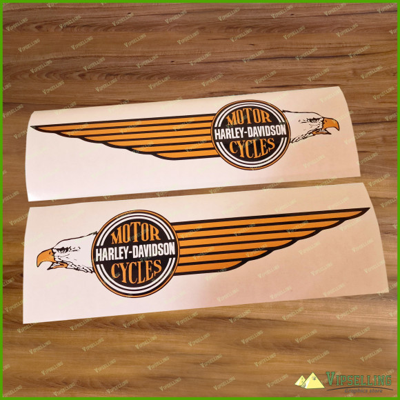 HARLEY-DAVIDSON 1985 FAT BOY GOLD GAS TANK HIGH QUALITY EAGLE DECALS STICKER KIT