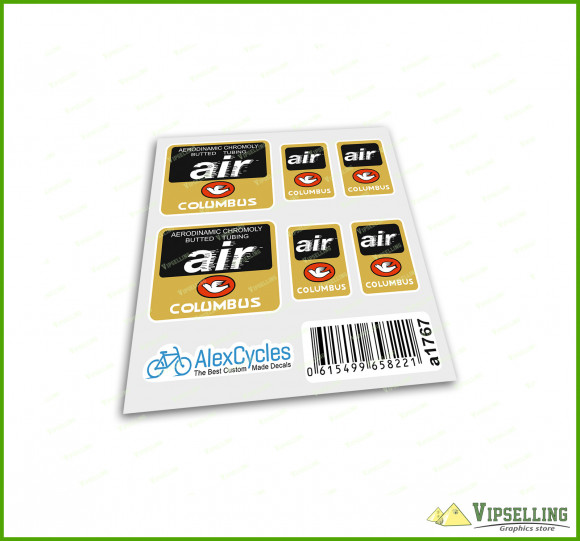 Bicycle Columbus AIR Chromoly Butted Tubing Frame & Fork Decals Stickers Kit Set