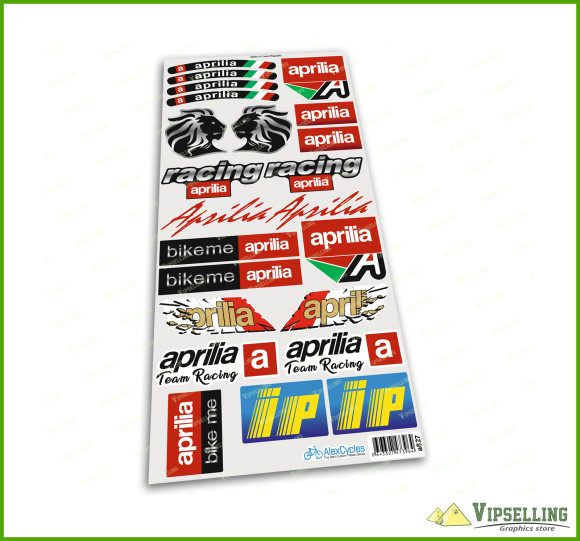 Aprilia Kit 3xA5 aprilia Motorbike Motorcycle Team Racing Laminated Decals Stickers Set RSV RS 