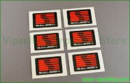 Ford Mustang Saleen Racing Tuning Sport Small Decals - 6pcs White Silver Stickers Logos Emblems Ford Mustang Saleen Racing Tuning Sport Small Decals - 6pcs White Silver Stickers Logos Emblems