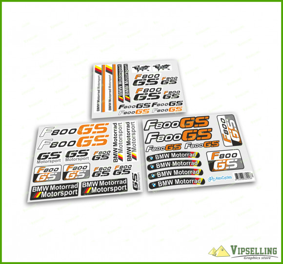 BMW Motorrad Motorsport F800GS Orange Laminated Decals Stickers Kit