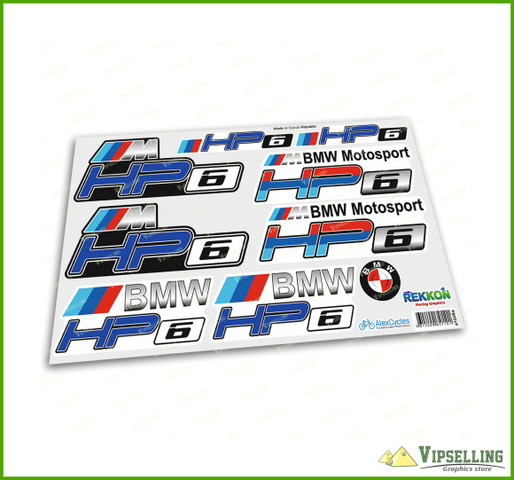 BMW Motorrad Motorsport HP6 Big Laminated Decals Stickers Kit
