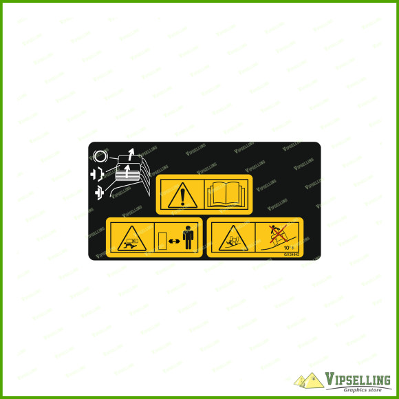 John Deere X165 Tractor Warning Laminated Decal Sticker GX24842