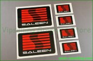 Ford Mustang Saleen Racing Tuning Sport Small Decals - 2 Big + 4 Small White Silver Stickers Logos Emblems Ford Mustang Saleen Racing Tuning Sport Small Decals - 2 Big + 4 Small White Silver Stickers Logos Emblems