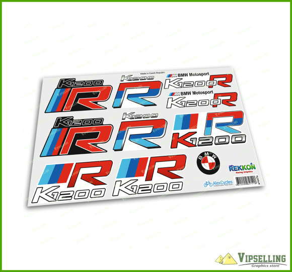 BMW Motorrad Motorsport K1200R Big Laminated Decals Stickers Kit