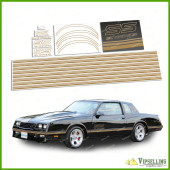 Monte Carlo EL CAMINO SS Chevrolet Fully Gold Restoration Decals Kit Stripes Chevy Monte Carlo EL CAMINO SS Chevrolet Fully Gold Restoration Decals Kit Stripes Chevy