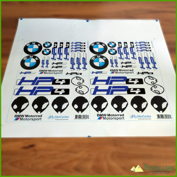 BMW Motorrad Motorsport HP4 UFO Laminated Decals Stickers Kit BMW Motorrad Motorsport HP4 UFO Laminated Decals Stickers Kit