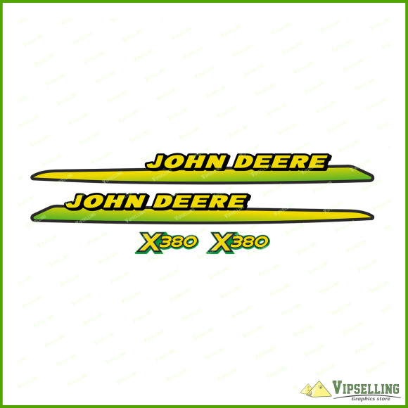 John Deere X380 Side Hood Decals Stickers with Stripes Set For Tractor M173520