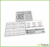White Mongoose Pro BMX Bike Frame Fork Cycle Decals Stickers Set White Mongoose Pro BMX Bike Frame Fork Cycle Decals Stickers Set