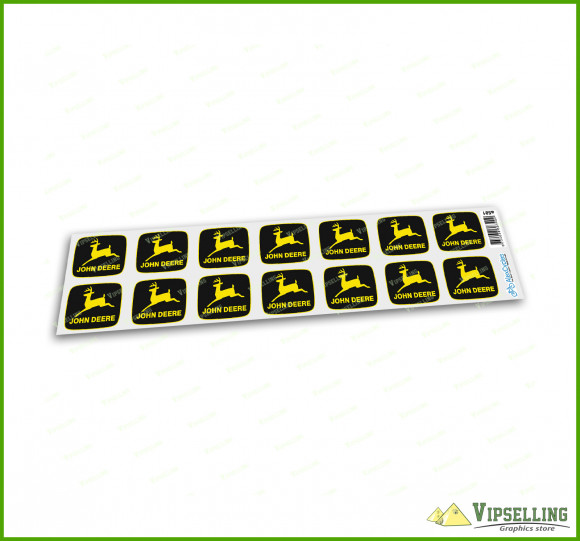 x14 pcs John Deere Logo Label Laminated Decals Stickers Set