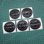 Toyota Gloss Black Matt Racing Development Wheel Cap Center Decals Stickers Toyota Gloss Black Matt Racing Development Wheel Cap Center Decals Stickers