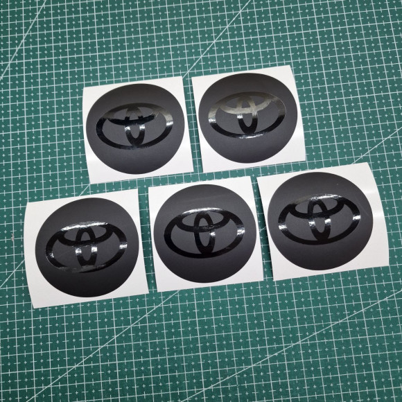 Toyota Gloss Black Matt Racing Development Wheel Cap Center Decals Stickers