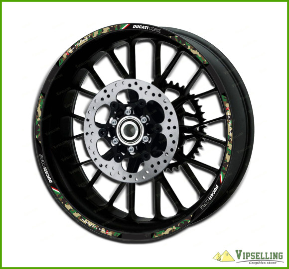 Ducati Corse Multistrada Motorcycle Wheel Rim Camo Camouflage Laminated Decals Stickers Stripes Ducati Corse Multistrada Motorcycle Wheel Rim Camo Camouflage Laminated Decals Stickers Stripes