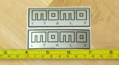 Momo Italy Chrome Silver Helmet Decals Stickers Emblems Logos