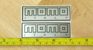 Momo Italy Chrome Silver Helmet Decals Stickers Emblems Logos