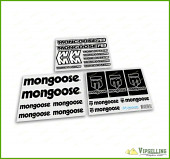 Black Mongoose Pro BMX Bike Frame Fork Cycle Decals Stickers Set Black Mongoose Pro BMX Bike Frame Fork Cycle Decals Stickers Set