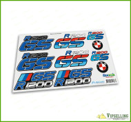 BMW Motorrad Motorsport R1200GS Blue Big Laminated Decals Stickers Kit