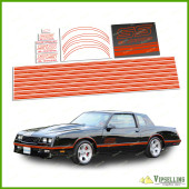 Monte Carlo EL CAMINO SS Chevrolet Fully Red Restoration Decals Kit Stripes Chevy Monte Carlo EL CAMINO SS Chevrolet Fully Red Restoration Decals Kit Stripes Chevy
