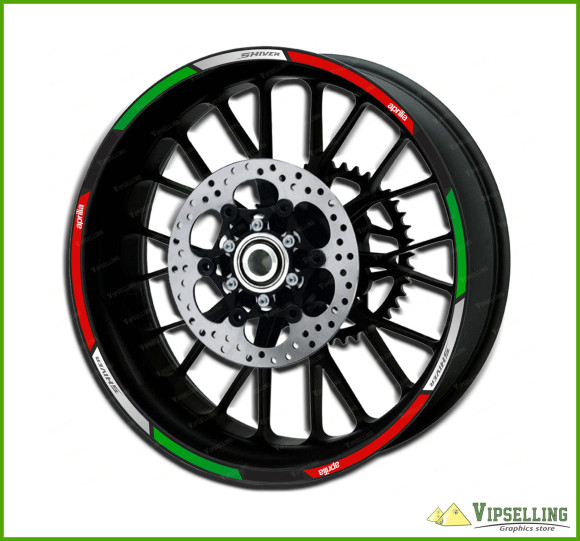 aprilia Shiver Italy Motorcycle Laminated Racing Wheel Rim Stripes Decals Set aprilia Shiver Italy Motorcycle Laminated Racing Wheel Rim Stripes Decals Set