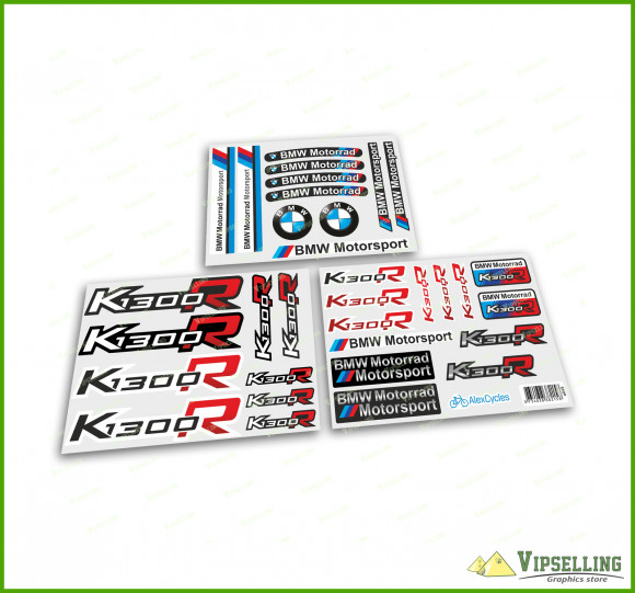 BMW Motorrad Motorsport K1300R Red Laminated Decals Stickers Kit