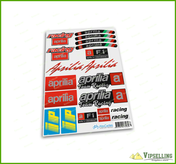 Aprilia Kit 2xA5 aprilia ip F1 Motorcycle Silver Laminated Racing Decals Sticker Chesterfield Fuera Set