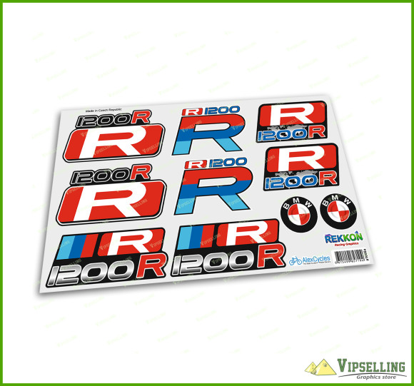 BMW Motorrad Motorsport R1200R Big Laminated Decals Stickers Kit