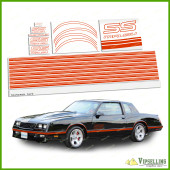 Monte Carlo Malibu SS Chevrolet Fully Color Restoration Decals Kit Stripes Chevy Any Color Monte Carlo Malibu SS Chevrolet Fully Color Restoration Decals Kit Stripes Chevy Any Color