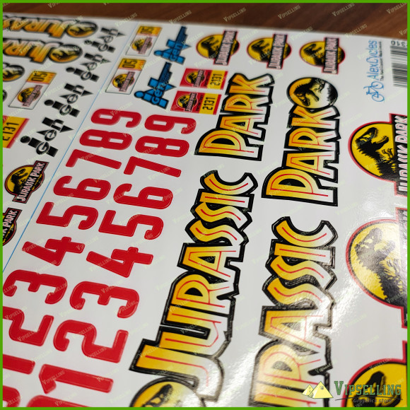 Jurassic Park Decal Set for 1:10 & 1:12 Scale Toy Cars – Vinyl Stickers with Logos, Numbers, Badges, and Labels – Durable & Easy to Apply Crawler Axial Traxxas TRX4 TRX6