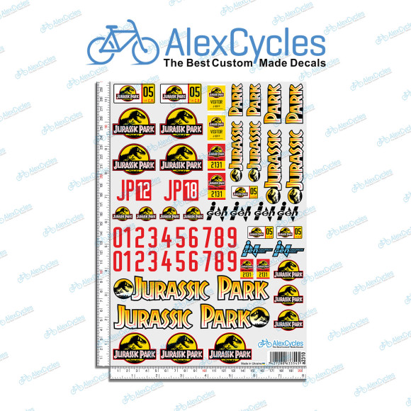 Jurassic Park Decal Set for 1:10 & 1:12 Scale Toy Cars – Vinyl Stickers with Logos, Numbers, Badges, and Labels – Durable & Easy to Apply Crawler Axial Traxxas TRX4 TRX6