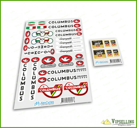 Columbus AIR Aerodinamic Chromoly Fork & Frame Decals Stickers Kit Colnago Made in Italy Set Columbus AIR Aerodinamic Chromoly Fork & Frame Decals Stickers Kit Colnago Made in Italy Set
