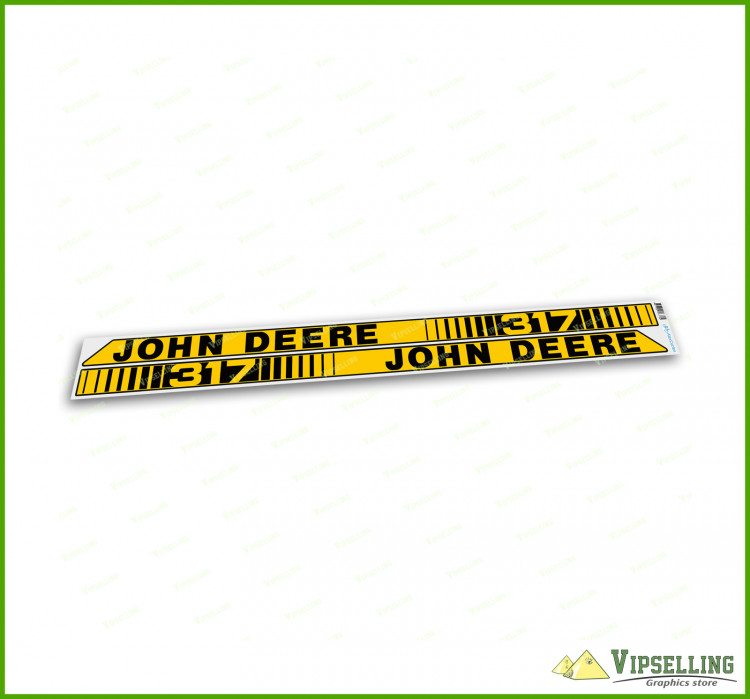 JOHN DEERE 317 Hood Laminated Vinyl Stripes Decals Stickers Restoration Kit