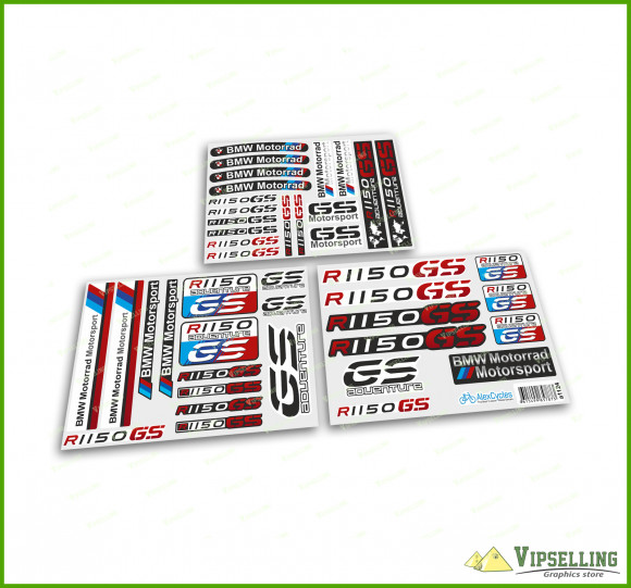 BMW Motorrad Motorsport R1150GS Adventure Red Laminated Decals Stickers Kit