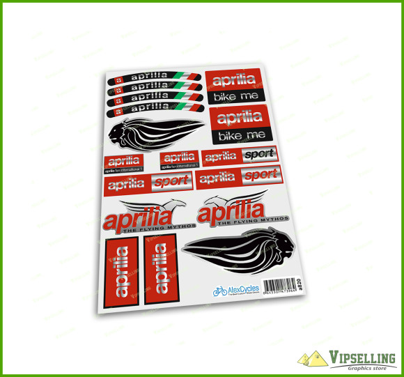 Aprilia Kit 2xA5 aprilia Sport Motorcycle Silver Laminated Fliyng Mythos Racing Decals Sticker Set
