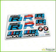 BMW Motorrad Motorsport R1200R Light Blue Big Laminated Decals Stickers Set