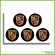 Gold Silver Porsche Wheel Center Cap Laminated Decals Stickers Set