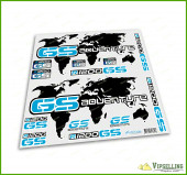 BMW Motorrad Motorsport R1200GS Adventure Trunk Blue World Laminated Decals Stickers Set