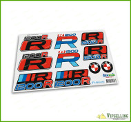BMW Motorrad Motorsport R1200R Red Big Laminated Decals Stickers Set