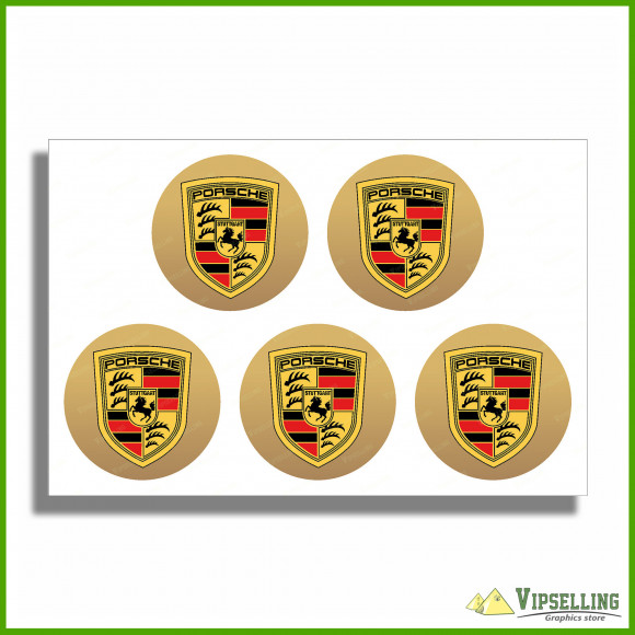 Silver Chrome Lamborghini Wheel Center Cap Laminated Decals Kit