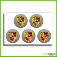 Silver Chrome Lamborghini Wheel Center Cap Laminated Decals Kit