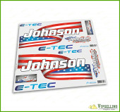 Johnson USA Flag Outboards Motor Laminated Decals Stickers Set Nice Look Johnson USA Flag Outboards Motor Laminated Decals Stickers Set Nice Look